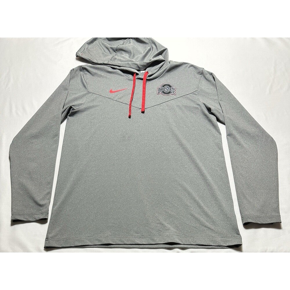Ohio State Buckeyes Nike Dri-Fit On Field Long Sleeve Shirt Hood DN5834-071 OSU